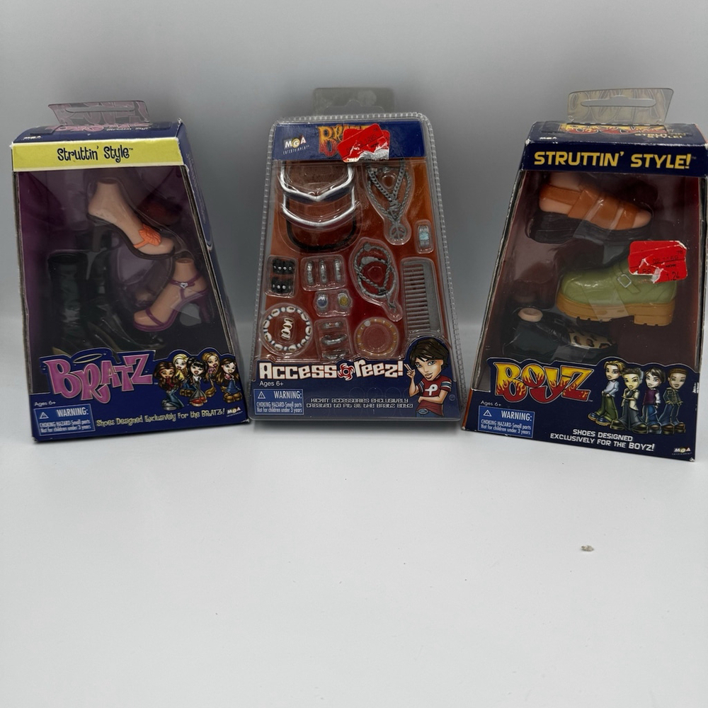 Bratz & Bratz Boyz Vintage Shoe Packs + AccessoreeZ Bundle NEW MGA 2000s Rare